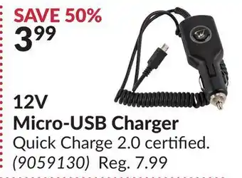 Princess Auto 12v micro-usb charger offer