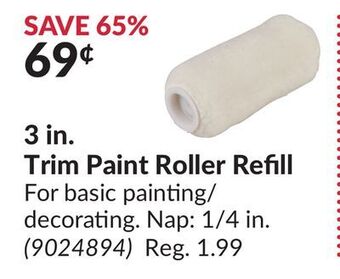 Princess Auto 3 in. trim paint roller offer
