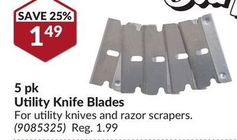 Princess Auto 5 pk utility knife blades offer