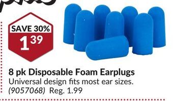 Princess Auto 8 pk disposable foam earplugs offer