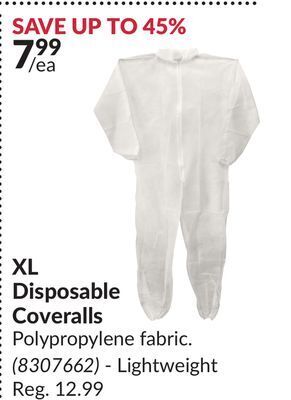 Princess Auto Xl disposable coveralls offer