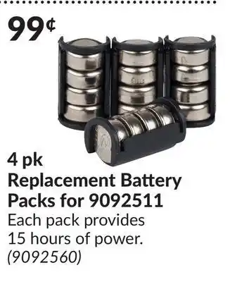 Princess Auto 4 pk replacement battery packs for 9092511 offer