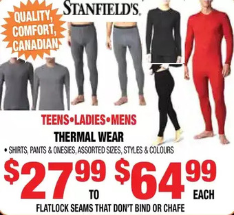 Len's Mill Stores Stanfield's thermal wear offer