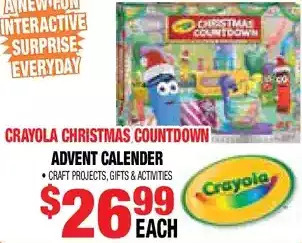 Len's Mill Stores Crayola christmas countdown advent calender offer