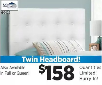 Surplus Furniture Twin white faux leather headboard offer