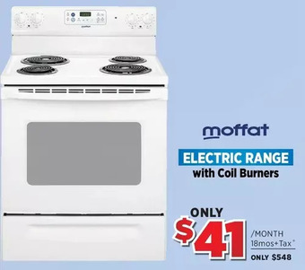 Surplus Furniture Moffat white 30" electric range with coil burners offer