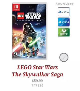 GameStop Lego star wars the skywalker saga offer