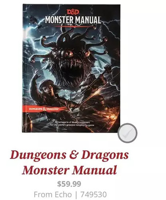 GameStop Dungeons & dragons monster manual offer