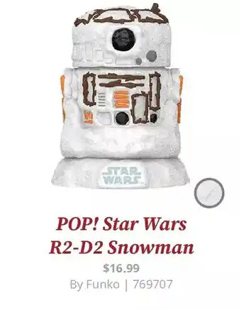 GameStop Funko pop! star wars r2-d2 snowman offer