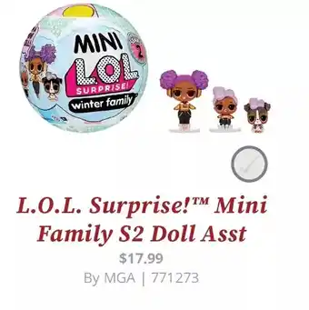 GameStop L.o.l. surprise mini family s2 doll asst offer