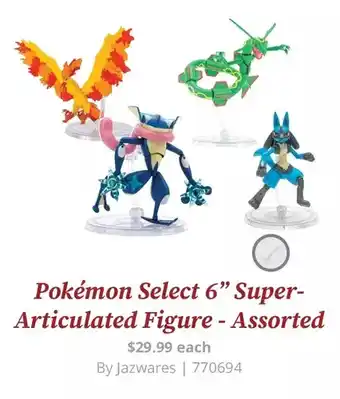 GameStop Pokemon select 6'' super-articulated figure offer