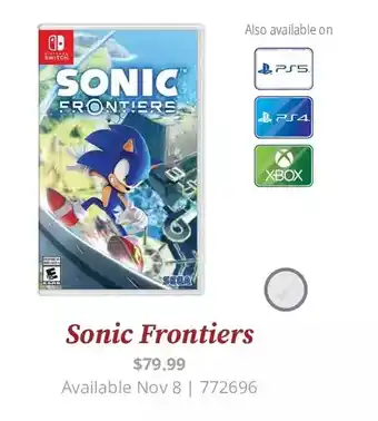 GameStop Pss sonic frontiers offer