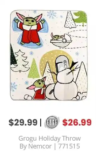 GameStop Grogu holiday throw by nemcor offer