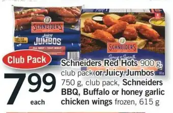Fortinos Schneiders Red Hots Or Juicy Jumbos offer