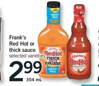 Fortinos Frank's Red Hot or Thick Sauce offer