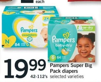 Fortinos Pampers Super Big Pack Diapers offer