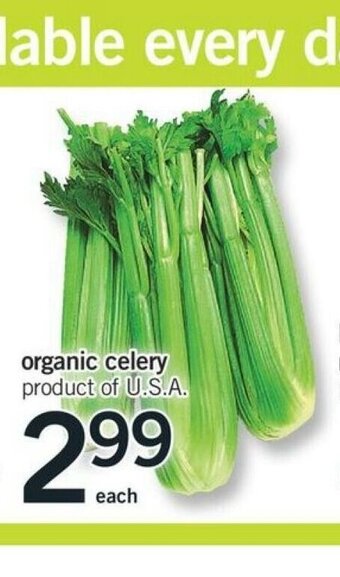 Fortinos Organic Celery offer