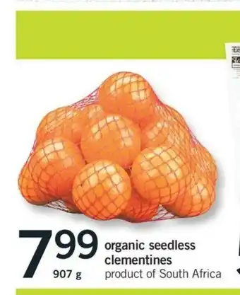 Fortinos Organic Seedless Clementines offer