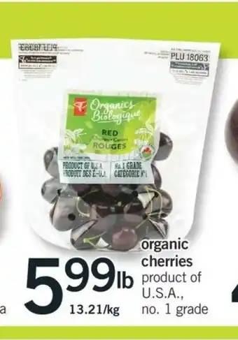 Fortinos Organic Cherries offer