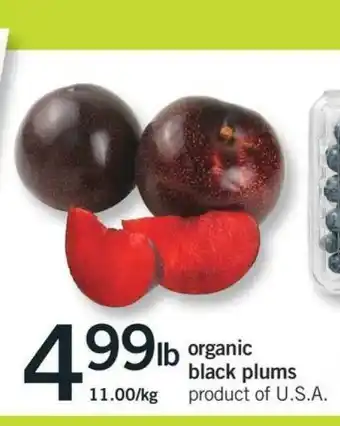 Fortinos Organic Black Plums offer