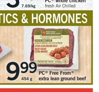 Fortinos PC Free From Extra Lean Ground Beef offer