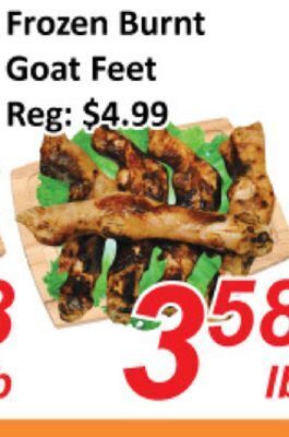 Seasons Foodmart Frozen burnt goat feet offer