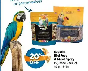 Ren’s Pets Depot Sunseed bird food & millet spray offer