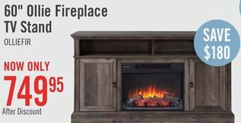 The Brick Ollie 60" tv stand with log fireplace offer