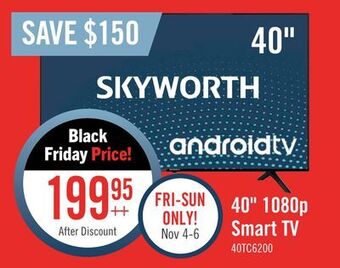 The Brick Skyworth 40" 1080p hd smart television with google assistant - 40tc6200 offer