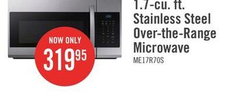 The Brick Samsung 1.7 cu. ft. over-the-range microwave - me17r7011es/ac offer
