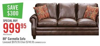 The Brick Carmella faux leather sofa - sable offer