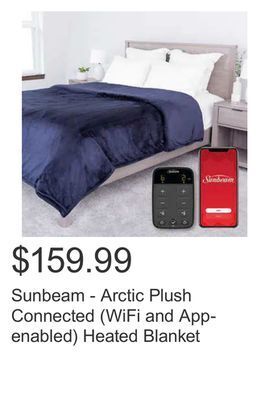 Costco Sunbeam - arctic plush connected (wifi and app-enabled) heated blanket offer