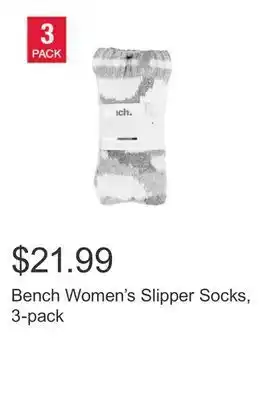 Costco Bench women's slipper socks, 3-pack offer