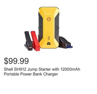 Costco Shell sh912 jump starter with 12000mah portable power bank charger offer