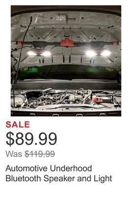 Costco Automotive underhood bluetooth speaker and light offer