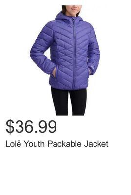 Costco Lolë youth packable jacket offer