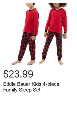 Costco Eddie bauer kids 4-piece family sleep set offer