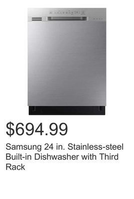 Costco Samsung 24 in. stainless-steel built-in dishwasher with third rack offer