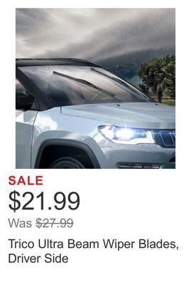 Costco Trico ultra beam wiper blades, driver side offer