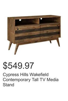Costco Cypress hills wakefield contemporary tall tv media stand offer