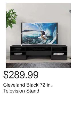 Costco Cleveland black 72 in. television stand offer