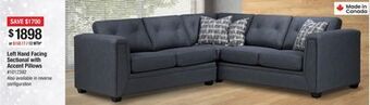 Bad Boy Superstore Left hand facing sectional with accent pillows offer