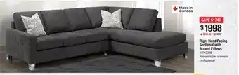 Bad Boy Superstore Right hand facing sectional with accent pillows offer