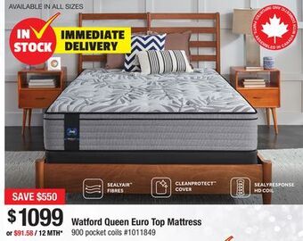 Bad Boy Superstore Watford queen euro top mattress offer