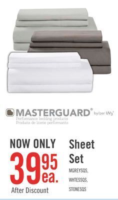 The Brick Masterguard® ultra advanced 4-piece queen sheet set - grey offer