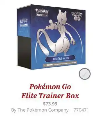 GameStop The pokémon tcg: pokémon go elite trainer box offer