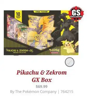 GameStop Pokemon tcg pikachu & zekrom gx box -gamestop exclusive offer