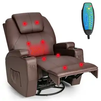 Best Buy Gymax massage recliner chair 360 degree swivel single sofa rocker w/ heating offer