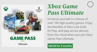 GameStop Xbox game pass ultimate 3-month membership offer