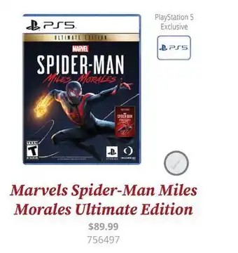GameStop Marvel's spider-man: miles morales ultimate edition offer